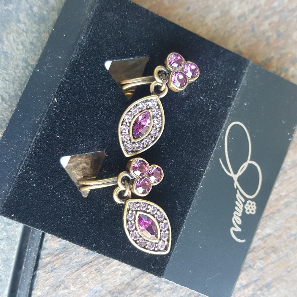 Clip Earrings Light Amethyst Swarovski Elements